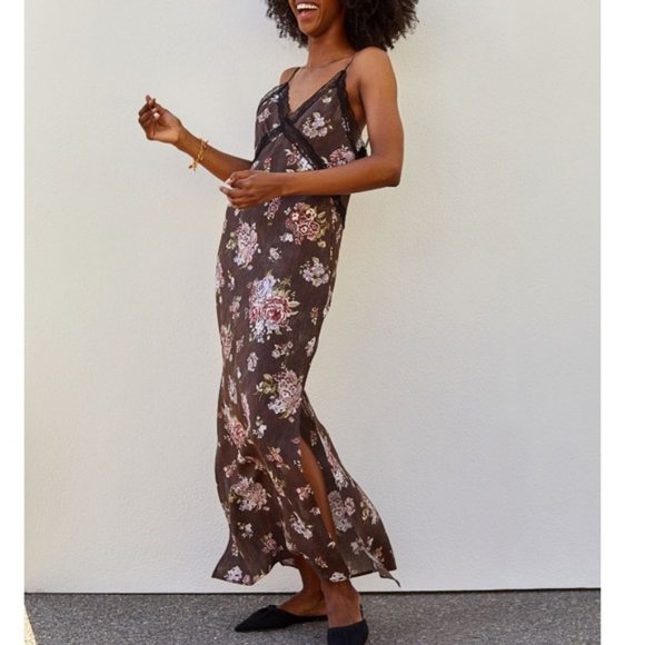 H&M Dresses & Skirts - Brock Collection x H&M Brown Floral Lace Trim Maxi